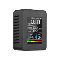 Tragbarer 5-in-1 Indoor-Luftqualitätsmonitor mit LCD, Wiederaufladbarer Akku