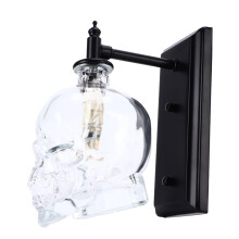 Vintage Wall Lamp Iron Glass Skull Shape Industrial Wall Light 110-220V G9 Bulb