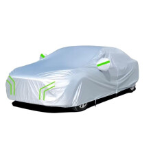 All Weather Car Cover for Nissan Patrol Y61 19972016, Waterproof Oxford Fabric with Zipper Door, Silver Green