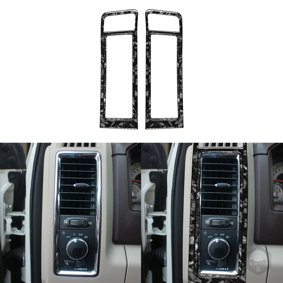 Carbon Fiber Interior Trim For Dodge Ram 1500 2500 3500 20132018 Glossy Air Vent Cover 4Pcs 9092120178111