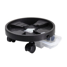 Tray with 4 Universal Wheels, 32cm Drain Pan & Reservoir, Black Coffee