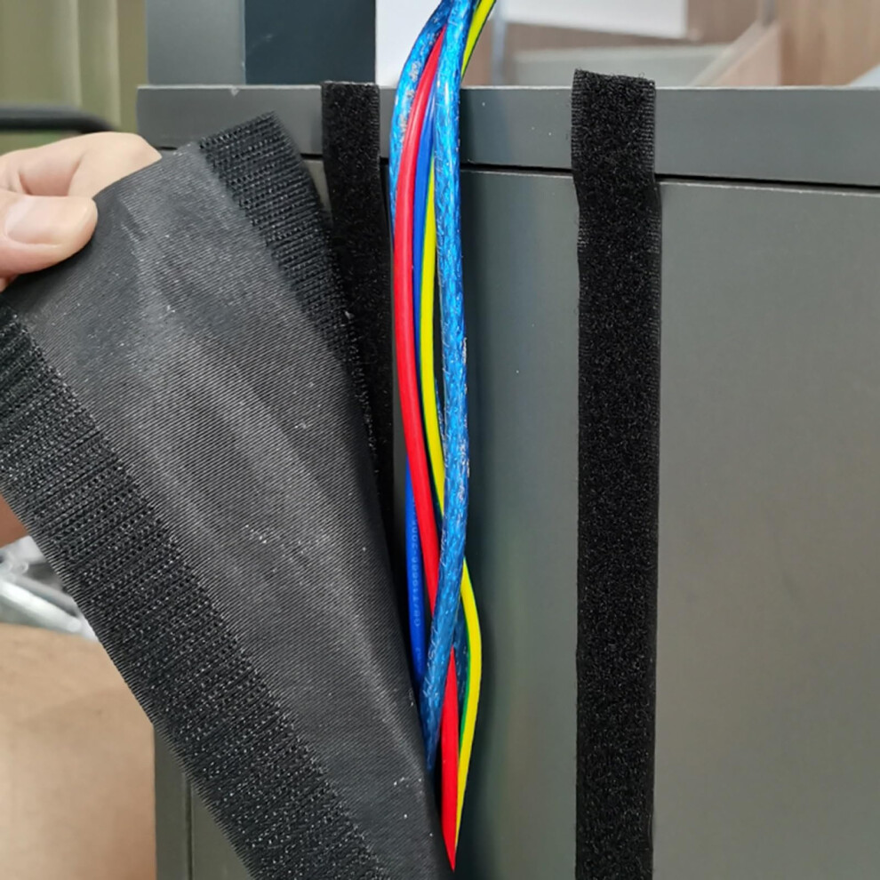4 Inch Wide Floor Cord Cover, Black Nylon Cable Management Kit For Carpet, Trip Hazard Reduction, 13Ft 9455672189224