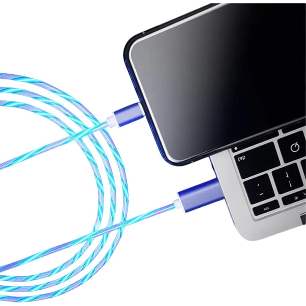 1M Led Fast Charging Cable With Multi Connector Usbc Micro Usb Lightning Glowing Charger Wire 9455672189279