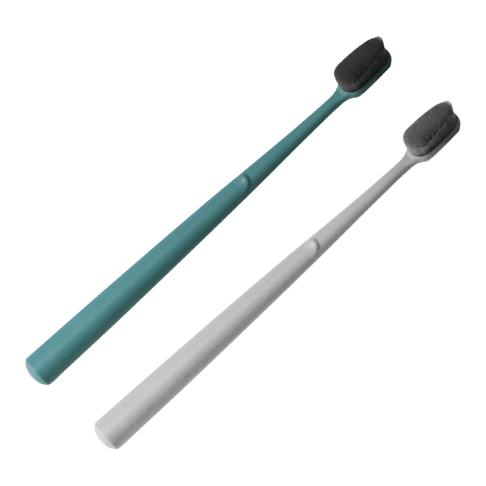 Adult Toothbrush Soft Nylon Bristles Ergonomic Comfort Grip TravelFriendly Tube Pack 2pcs