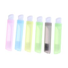 6pcs Folding Travel Toothbrush with Soft Bristles for Camping and Business, Random Colors