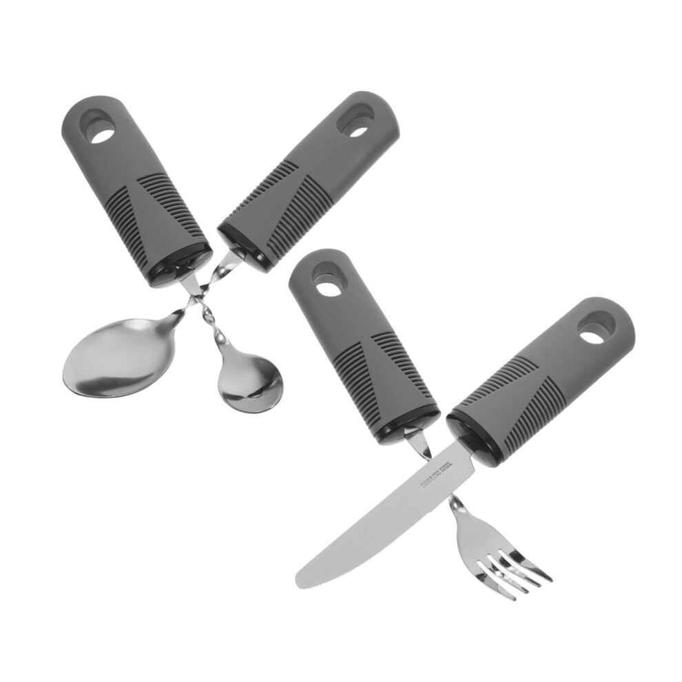 Adaptive Eating Utensils Set with Weighted Ergonomic Handles, Bendable Design for Elderly and Arthritis
