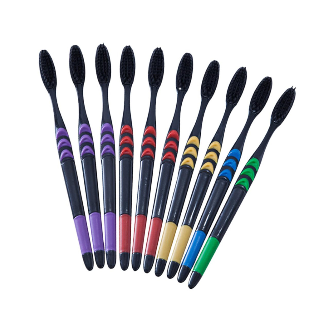 Charcoal Soft Bristle Toothbrush Bulk Pack with Ergonomic Handle and EcoFriendly Travel Design