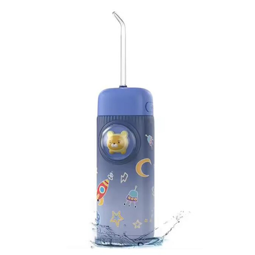 Blue Kids Water Flosser With Dual Modes, Ipx7 Waterproof Oral Irrigator For Children, 4 Nozzles,