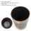 Mini PU Leather Desktop Trash Can 14cm, Vintage Pattern, 15.5cm Height 11