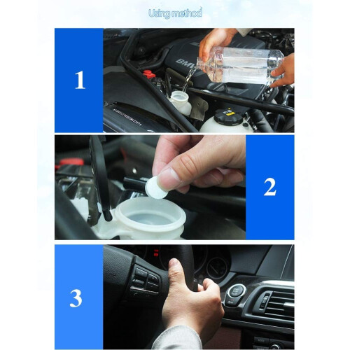 10Pcs Effervescent Windshield Washer Tablets for Deep Glass Cleaning, Fast Dissolving Car Windshield Cleaner 2