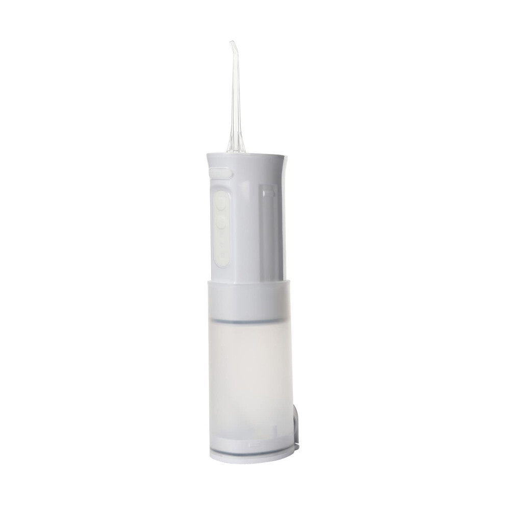 Cordless Water Flosser Oral Irrigator with Telescopic Water Tank and 2 Replacement Nozzles White