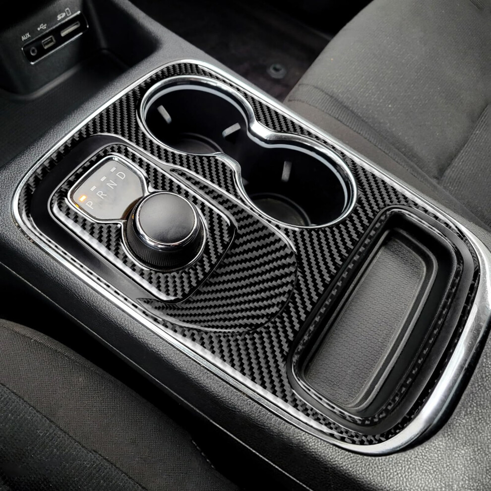 Real Carbon Fiber Gear Shift Trim For Dodge Durango 20142020, Scratch Resistant Center Console Cover Black 9330225974826