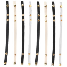 Adjustable Shoe Straps with Snap Button for Heels, Detachable Ankle Bands in Transparent Matte and Black Suede