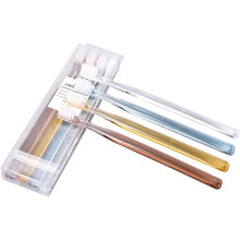 Soft Bristle Travel Toothbrush Set with Crystal Handle and AntiSlip Grip for Home and Vacation