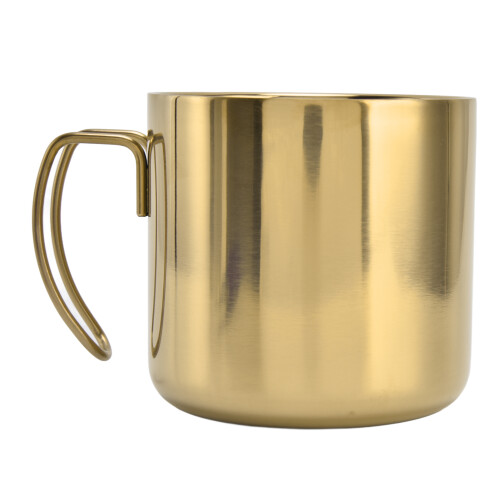 Robustes 400 ml Edelstahl-Kaffeetasse mit Henkel – Gold 1