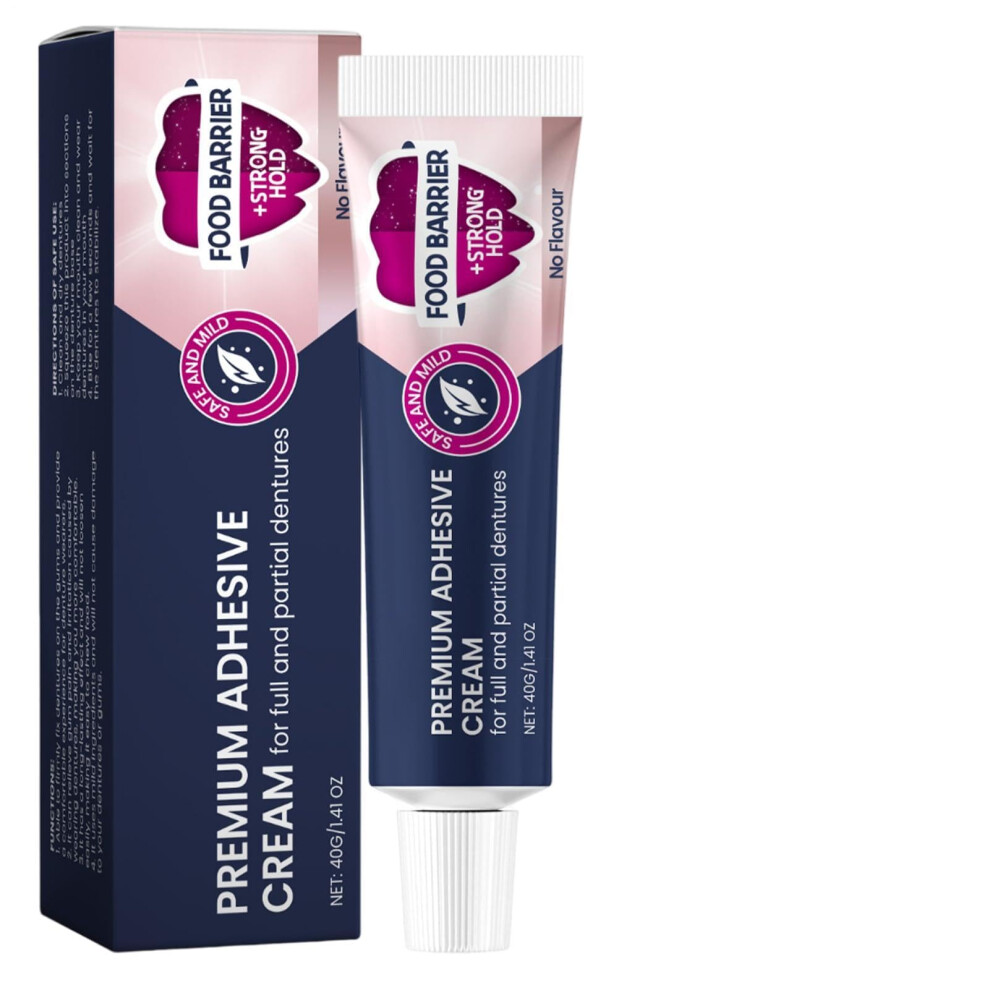 Cream Denture Adhesive 40G Strong Hold Denture Glue For Full And Partial Dentures Secure Fit