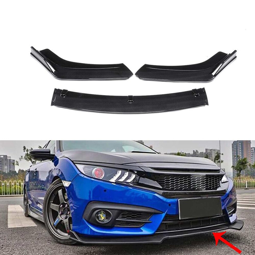 Front Lip Spoiler For Honda Civic 20162018, Sport Style Splitter For Enhanced Aerodynamic Stability 9330225974987