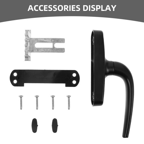 Lockable Aluminum RV Window Latch Handle Black Camper Door Handle Replacement Rust‑Resistant Universal Fit 2