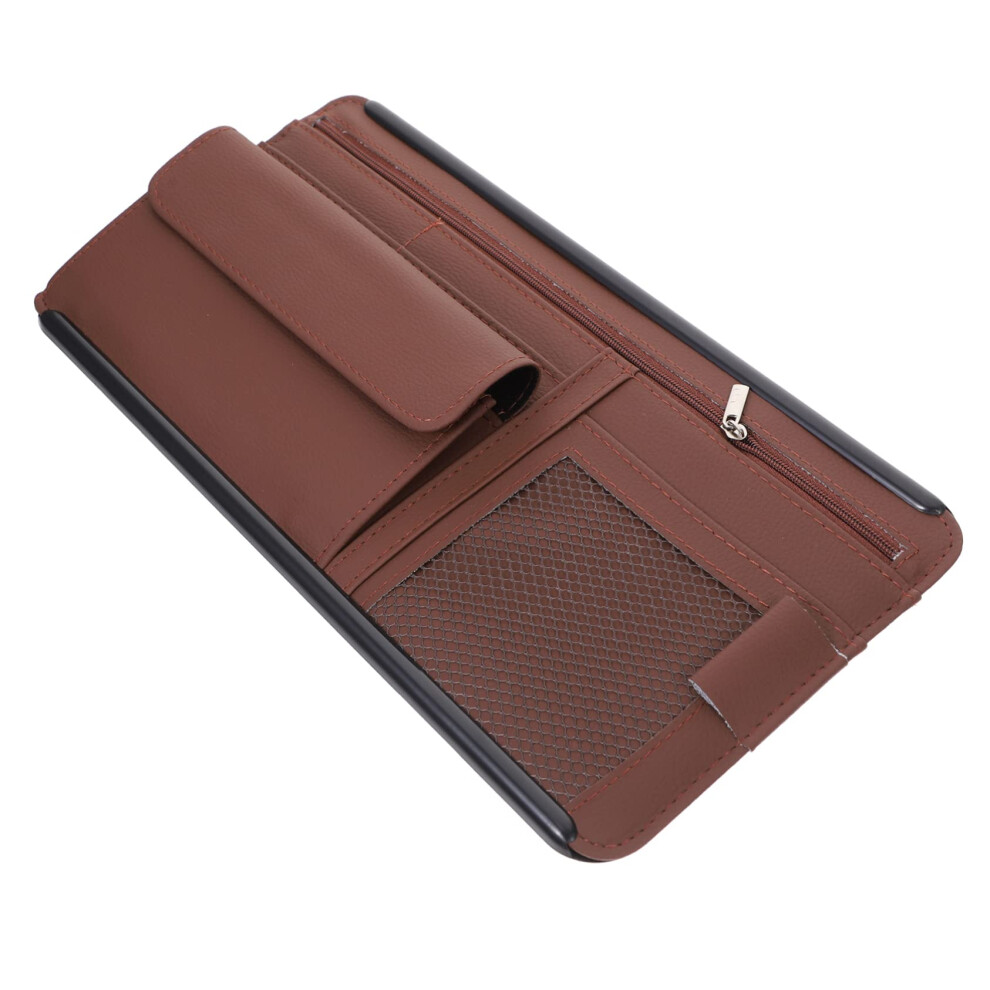 Car Sun Visor Organizer With Sunglasses Holder, Multipocket Storage And Quick Velcro Installation 9330225975045