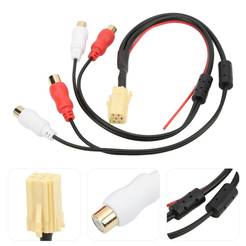 4RCA Aux In Adapter Cable for Car Audio System Replacement Durable Plastic