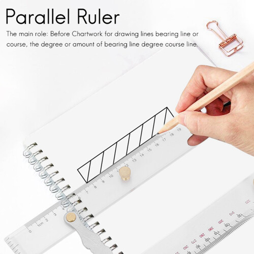 5X Marine Ruler Parallel Ruler Nautical Charts Parallel Ruler Mapping Points to Pull Parallel Ruler 450MM 2