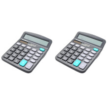 2X Desk Calculator, 12-Digit Solar Battery Office Calculator with Large LCD Display Sensitive Button