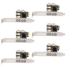 6X New 4  PCIe Riser Adapter Board PCI-E 1X to 4 USB 3.0 PCI-E Rabbet GPU Riser Extender Ethereum ETH/Monero XMR