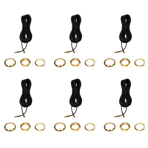 6X RP - Conector de Antena de Wifi SMA Macho A Hembra Cable de Extension Negro 10 M 1