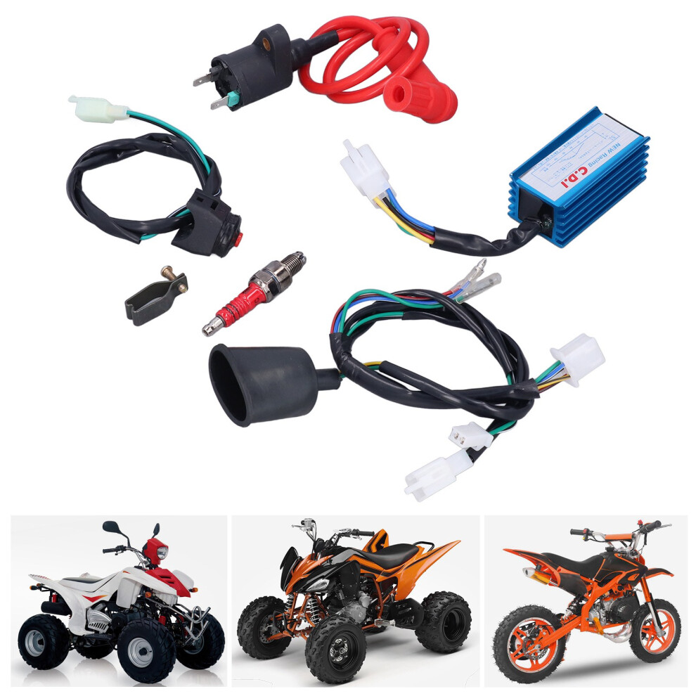 Wiring Loom Ignition Coil Cdi Spark Plug Kit For 50Cc-150Cc Atv Dirt Bike 6931390535206