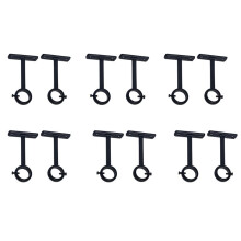Ceiling Mounted Curtain Rod Brackets, Heavy Duty Ceiling Bracket for 1 Inch Curtain Rod Holder(Set of 12, Black)