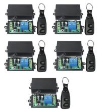 5X 12V 10A 1Ch Wireless Remote Control System Receiver Transmitter 2 Buttons Waterproof Remote 433Mhz