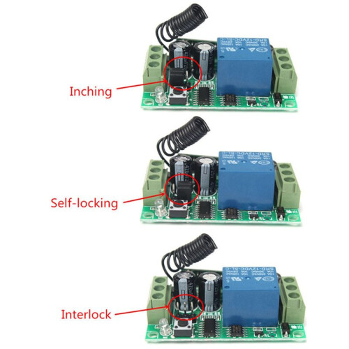 5X  12V 10A 1Ch Wireless Remote Control  System Receiver Transmitter 2 Buttons Waterproof Remote 433Mhz 2