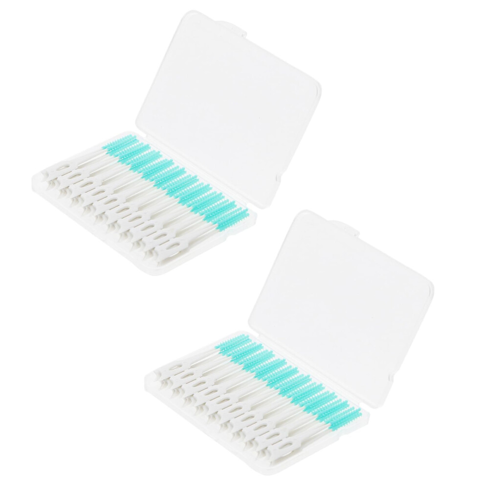 80pcs Interdental Brushes and Flexible Floss Picks for Plaque Removal Orthodontic Care