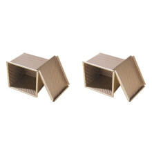 2X Loaf Pan with Lid, 0.55Lb(250G) Dough Capacity Non-Stick Square Toast Box for Oven Baking