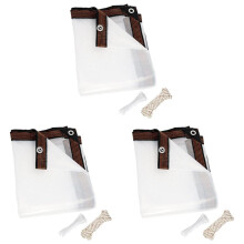 3pcs 8X10 FT Clear Waterproof Tarps Heavy Duty Outdoor Garden Rainproof Covering,Clear Vinyl Tarp with Grommets