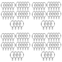 96 Pack Metal Curtain Rings, 30mm Internal Diameter Eyelets for Curtain Poles, Rods and Drapery, Silver