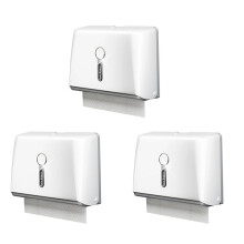 3X Kommersiell Pappershandduksdispenser Väggfäste med Nyckelpaket Ingen Borrning eller Skruvar Installeras för Badrum och Toalett Kök