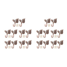 20 X Iron Leaf Shaped Curtain Tie Backs Holders Wall Hooks Home Decor, Red Bronze