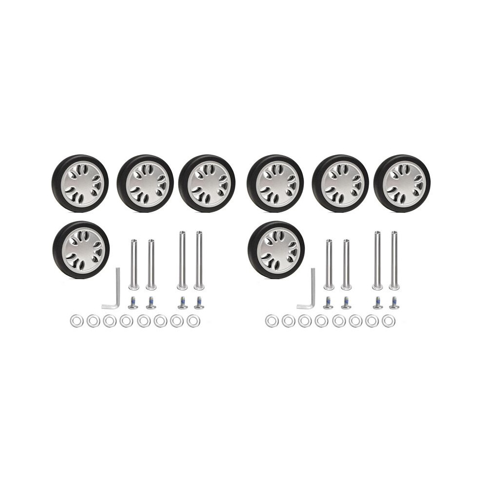 8Pc Suitcase Replacement Wheels 51Mm X 18Mm Spinner Wheel Mute Flexible Smooth For Damaged Luggage Trolley Caster Repair 6031945982537