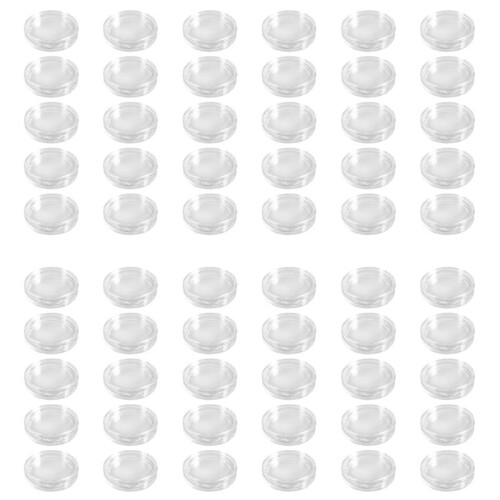 60 Pcs Small Round Transparent Plastic Coin Capsules Box 38mm