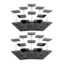 2X 10 Tier Acrylic Display Stand, Acrylic Riser Display Stand Perfume Holder, Riser Display Shelf Multilevel Stands