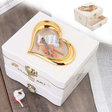 Classic Rotating Dancer Ballerina Piano Music Box Clockwork Plastic Jewelry Box Girls Hand Crank Music Mechanism Christmas Gift White