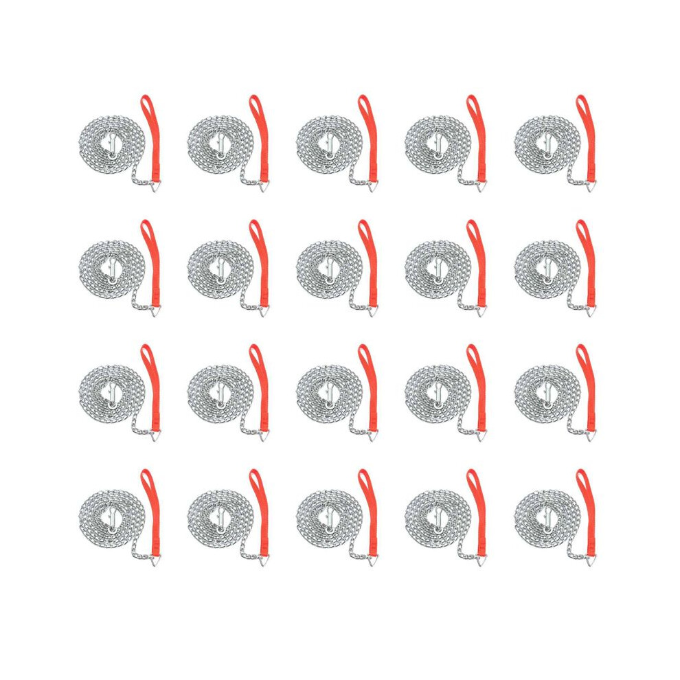 20Pcs 1.6M Heavy Duty Metal Chain Dog Puppy Walking Lead Leash Clip Handle Red 6032150356557