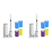 2X Disposable Toilet Brush Household No Dead End Toilet Cleaning Brush Set Toilet Cleaning Artifact Not Dirty Hands