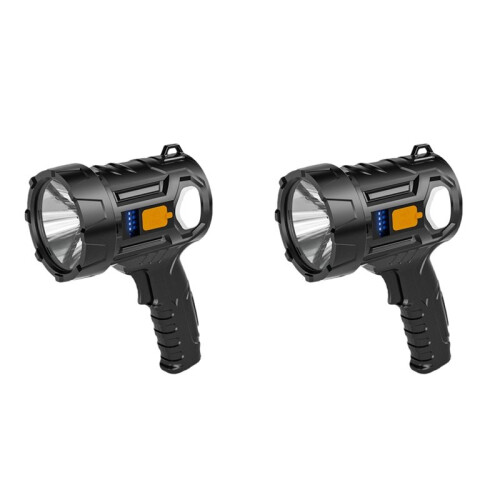 2X Handheld Flashlight Outdoor LED Strong Light LED Spot Lights Searchlight Outdoor Solar Lantern