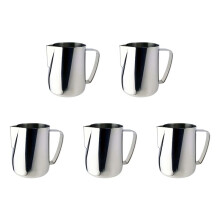 5X MilchkäNnchen 350 Ml Edelstahl Schaumkrug Ziehen Blumen Becher Kaffee Milch SchäUmer Latte Kunst Milch Schaum Werkzeug Kaffeewaren