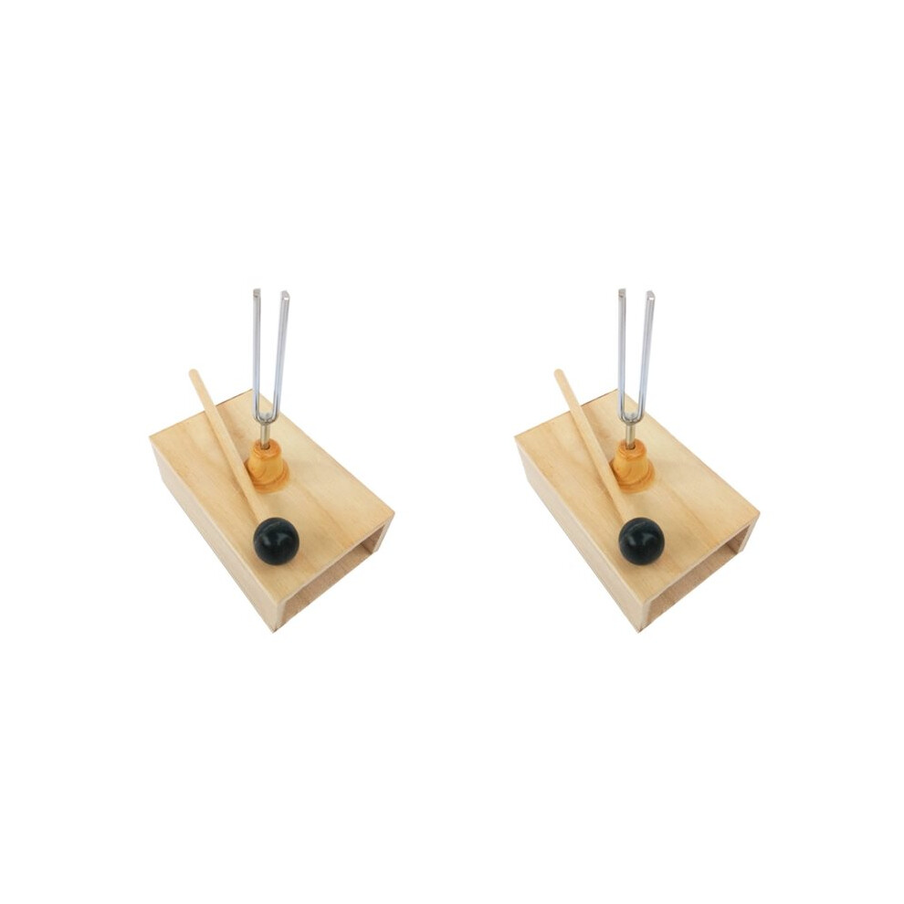2X 512HZ Tuning Fork with Wooden Resonator for Sound Therapy, Yoga, Meditation and Relaxation