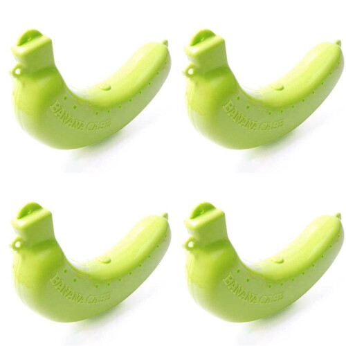 4X Cute Fruit Banana Protector Box Holder Case Lunch Container Storage Banana Case Kitchen Tools Plastic