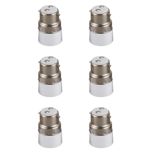 6X B22 to E14 Screw LED Light Bulb Socket Adapter Converter