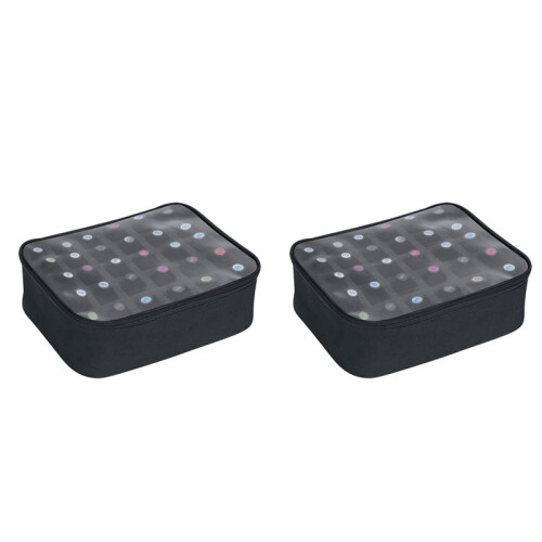 2X Nagellacksförvaring Rymmer 30 Flaskor (15 Ml - 0,5 Fl Oz) Nagellacksfodral Multifunktionell Nagellackspåse
